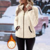 Double-sided Fleece Zip-up Cardigan - Casual Plush Hooded Jacket Double-sided Fleece Zip-up Cardigan - Casual Plush Hooded Jacket