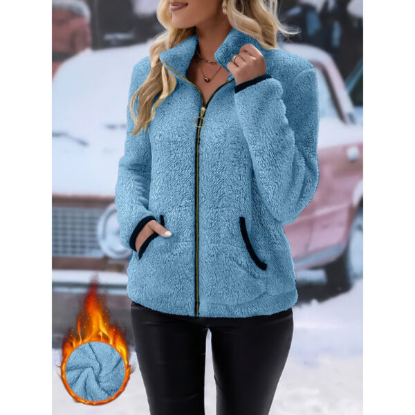 Double-sided Fleece Zip-up Cardigan - Casual Plush Hooded Jacket Double-sided Fleece Zip-up Cardigan - Casual Plush Hooded Jacket