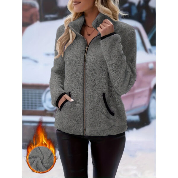 Double-sided Fleece Zip-up Cardigan - Casual Plush Hooded Jacket Double-sided Fleece Zip-up Cardigan - Casual Plush Hooded Jacket