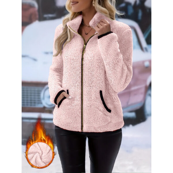 Double-sided Fleece Zip-up Cardigan - Casual Plush Hooded Jacket Double-sided Fleece Zip-up Cardigan - Casual Plush Hooded Jacket