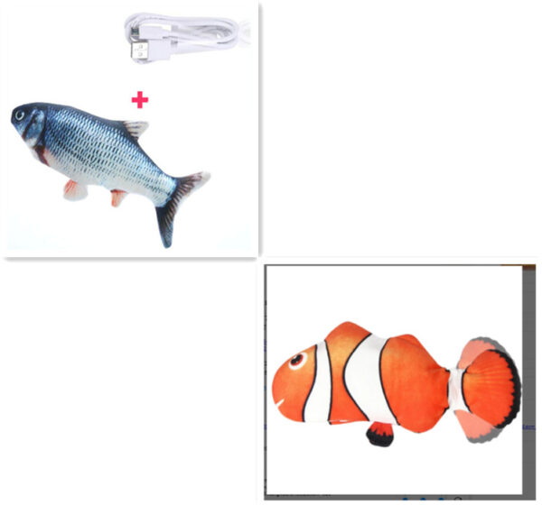 Electric Funny Cat Simulation Fish Beating USB Jumping Toy