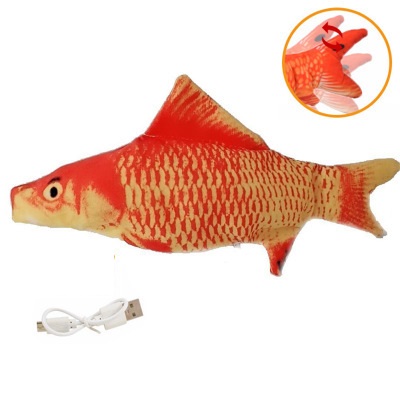 Electric Funny Cat Simulation Fish Beating USB Jumping Toy