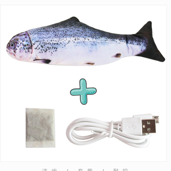 Electric Funny Cat Simulation Fish Beating USB Jumping Toy