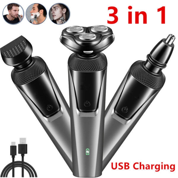 Electric Shaver Mens Razor Rotary Waterproof Pop-up Beard Trimmer Wet