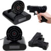 Electronics Desk Clock Digital Gun Alarm Gadget Target Laser Shoot