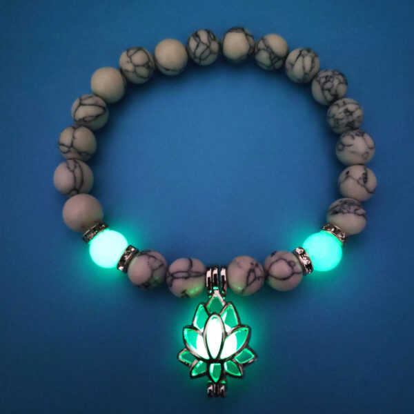 Energy Luminous Lotus Natural Stone Bracelet Yoga Healing Glow