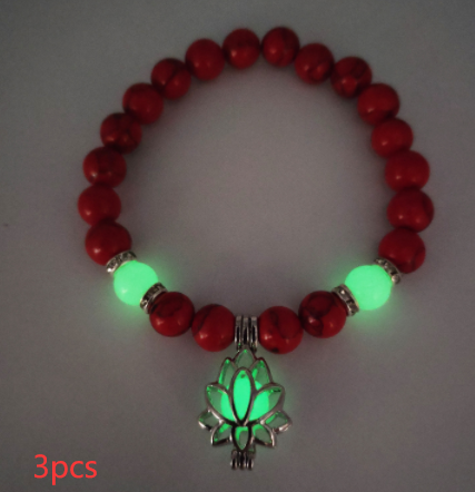 Energy Luminous Lotus Natural Stone Bracelet Yoga Healing Glow
