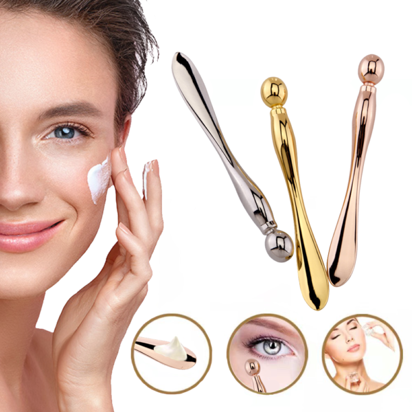 Eye Cream Stick Roller for Face Metal Spatula Puff Applicator Massager Eye Cream Stick Roller for Face Metal Spatula Puff Applicator Massager