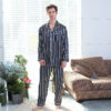 Fall Men's Simulated Silk Stripe Pajamas Men