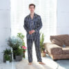 Fall Men's Simulated Silk Stripe Pajamas Men