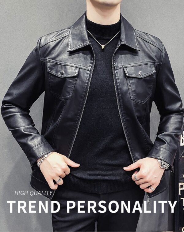 Fall Winter Men Quilted Casual Leather Clothing Fall Winter Men Quilted Casual Leather Clothing