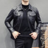 Fall Winter Men Quilted Casual Leather Clothing Fall Winter Men Quilted Casual Leather Clothing