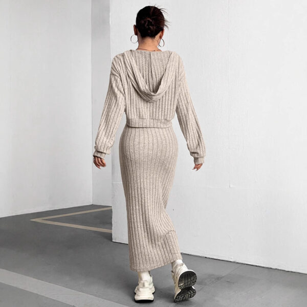Fallwinter Hoodie Vest Skirt Slim Fit Two-piece Suit
