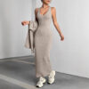 Fallwinter Hoodie Vest Skirt Slim Fit Two-piece Suit Fallwinter Hoodie Vest Skirt Slim Fit Two-piece Suit