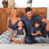 Family Matching Denim Sling Skirt Baby Girl Mom Dad Boy Shirt