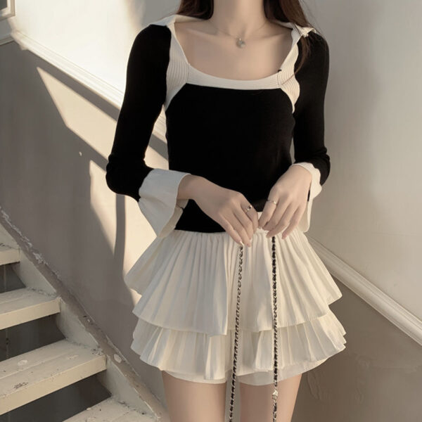 Fashion Ballet Style Pleated Tiered Skirt Women Fashion Ballet Style Pleated Tiered Skirt Women