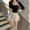Fashion Ballet Style Pleated Tiered Skirt Women Fashion Ballet Style Pleated Tiered Skirt Women
