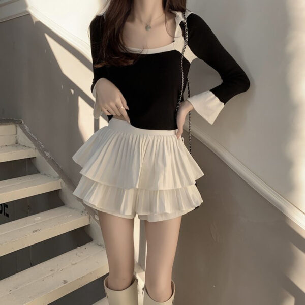 Fashion Ballet Style Pleated Tiered Skirt Women Fashion Ballet Style Pleated Tiered Skirt Women