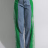 Fashion Casual High Waist Elastic Straight Leg Trousers Three Stripe Fashion Casual High Waist Elastic Straight Leg Trousers Three Stripe