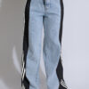 Fashion Casual High Waist Elastic Straight Leg Trousers Three Stripe Fashion Casual High Waist Elastic Straight Leg Trousers Three Stripe
