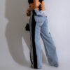 Fashion Casual High Waist Elastic Straight Leg Trousers Three Stripe Fashion Casual High Waist Elastic Straight Leg Trousers Three Stripe