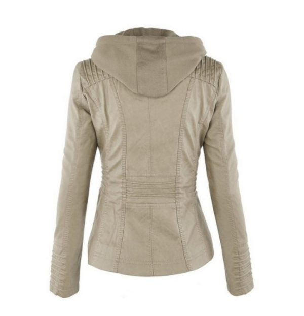 Fashion Detachable Hooded Jacket with Pockets Casual Solid Color Zipper Fashion Detachable Hooded Jacket with Pockets Casual Solid Color Zipper