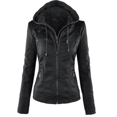 Fashion Detachable Hooded Jacket with Pockets Casual Solid Color Zipper Fashion Detachable Hooded Jacket with Pockets Casual Solid Color Zipper