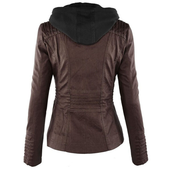 Fashion Detachable Hooded Jacket with Pockets Casual Solid Color Zipper Fashion Detachable Hooded Jacket with Pockets Casual Solid Color Zipper