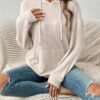 Fashion Drawstring Long-sleeved Hooded Sweatshirt with Pockets Solid Fashion Drawstring Long-sleeved Hooded Sweatshirt with Pockets Solid