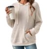 Fashion Drawstring Long-sleeved Hooded Sweatshirt with Pockets Solid Fashion Drawstring Long-sleeved Hooded Sweatshirt with Pockets Solid