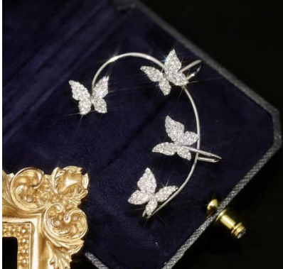 Fashion Earring Butterfly Ear Clip and Ear Hook Jewelry Fashion Earring Butterfly Ear Clip and Ear Hook Jewelry