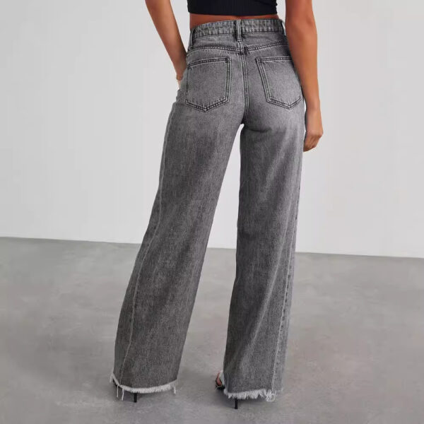 Fashion High Waist Jeans with Pockets Comfortable Slim Fit Straight Fashion High Waist Jeans with Pockets Comfortable Slim Fit Straight