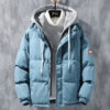 Fashion Hooded Jacket Men Winter Windproof Thickened Fake Two-piece Fashion Hooded Jacket Men Winter Windproof Thickened Fake Two-piece