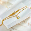 Fashion Jewelry Boho Classic Love Heart Ankle Chain Double Layer