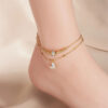 Fashion Jewelry Boho Classic Love Heart Ankle Chain Double Layer