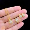 Fashion Jewelry Set Zircon Gem Pendant Chain Choker Necklace for Women Fashion Jewelry Set Zircon Gem Pendant Chain Choker Necklace for Women