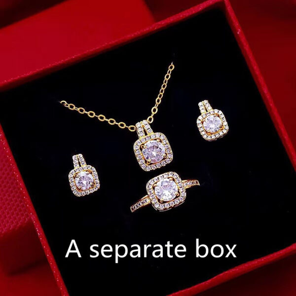Fashion Jewelry Set Zircon Gem Pendant Chain Choker Necklace for Women
