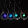 Fashion Moon Natural Glowing Stone Healing Necklace Women Gift Charm Fashion Moon Natural Glowing Stone Healing Necklace Women Gift Charm