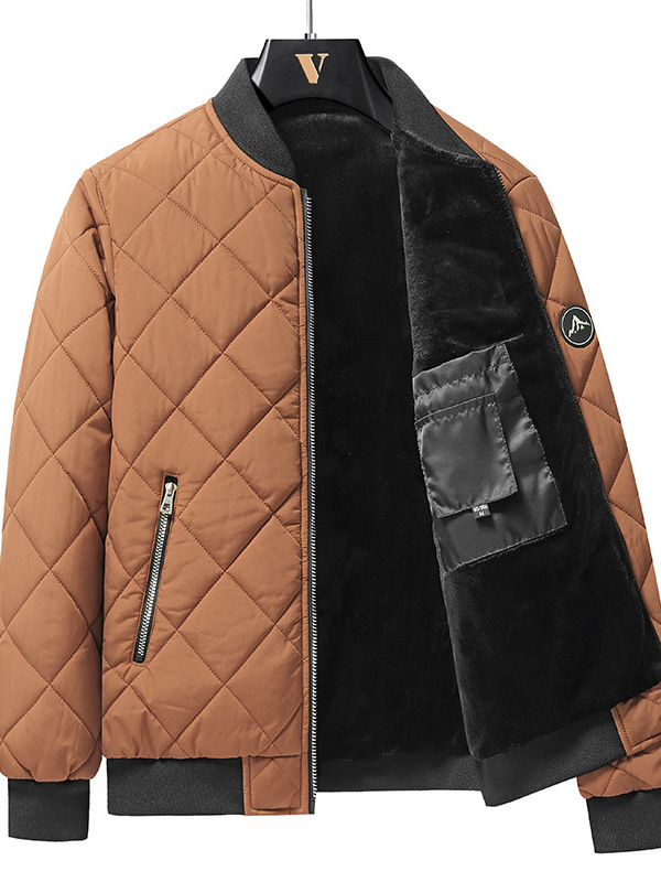 Fashion Rhombic-sewing Design Cotton Coat Winter Warm Thickened