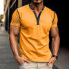 Fashion Short-sleeved Polo Shirt Summer Button V-neck T-shirt Tops Fashion Short-sleeved Polo Shirt Summer Button V-neck T-shirt Tops