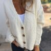Fashion Solid Color Cardigan Knitted Sweater for Women