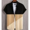 Fashion Trendy Men's Shirt Digital Printing Casual Breathable Stand