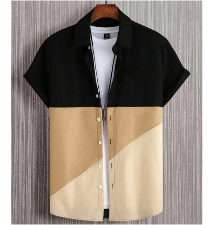 Fashion Trendy Men's Shirt Digital Printing Casual Breathable Stand