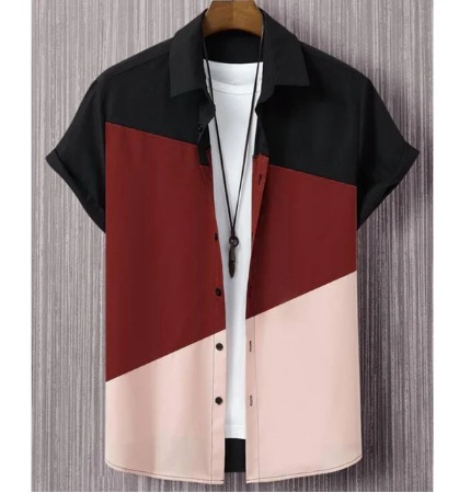 Fashion Trendy Men's Shirt Digital Printing Casual Breathable Stand