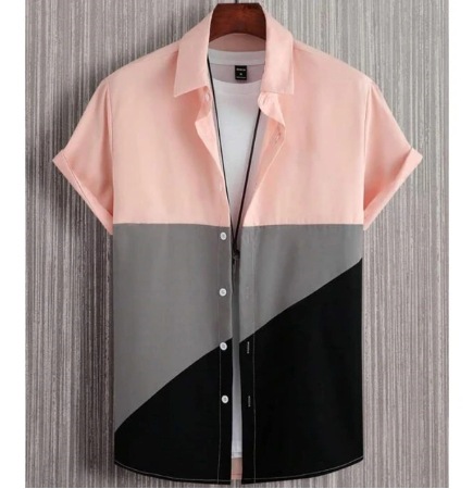 Fashion Trendy Men's Shirt Digital Printing Casual Breathable Stand