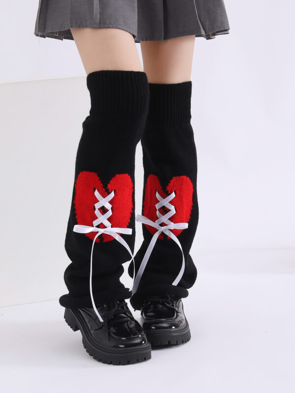 Fashion Y2K Gothic Knitted Flared Love Cute Lolita Leg Warmer