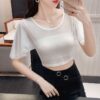 Fashionable All-match Ultra-thin Mesh Base Blouse for Women