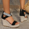 Fish Mouth High Wedges Sandals with Rhinestone Design Fashion Summer Fish Mouth High Wedges Sandals with Rhinestone Design Fashion Summer