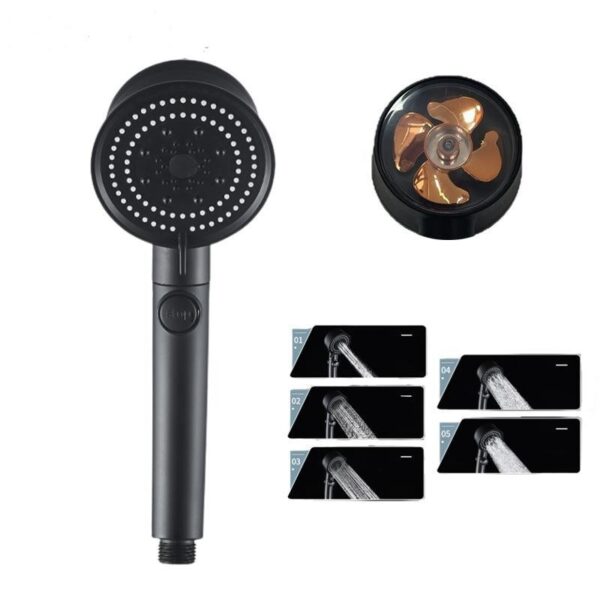 Five-color Wind Turbine Shower Head 56 Speed Water Silicone Five-color Wind Turbine Shower Head 56 Speed Water Silicone