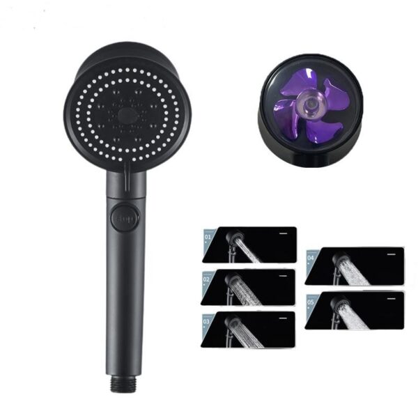 Five-color Wind Turbine Shower Head 56 Speed Water Silicone Five-color Wind Turbine Shower Head 56 Speed Water Silicone